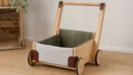 Lauflernwagen upcyceln mit Stoff & Leder